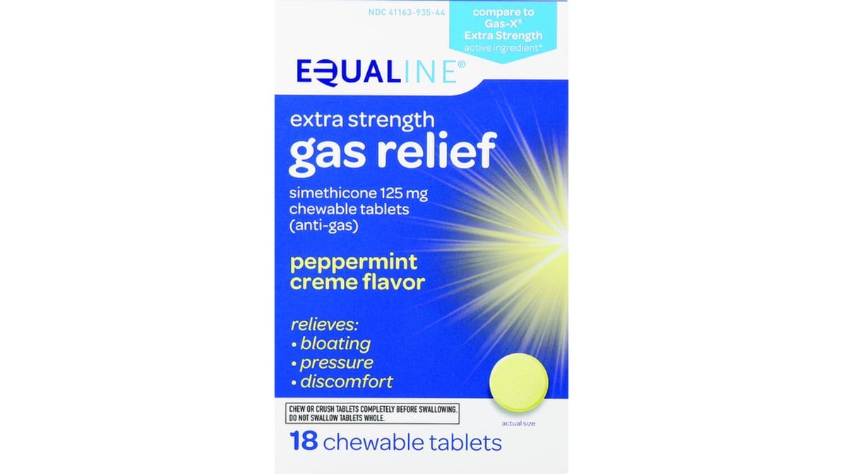 Equaline Extra Strength Peppermint Creme Gas Relief 125 mg Tablets (18 ct)  | Delivery Near Me - Doordash