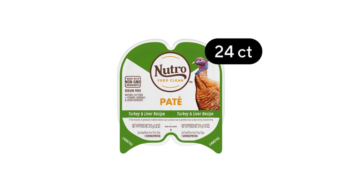 Nutro Perfect Portions Grain Free Turkey & Liver Natural Pate Wet Cat Food  (2.64 oz x 24 ct) | Delivery Near Me - Doordash