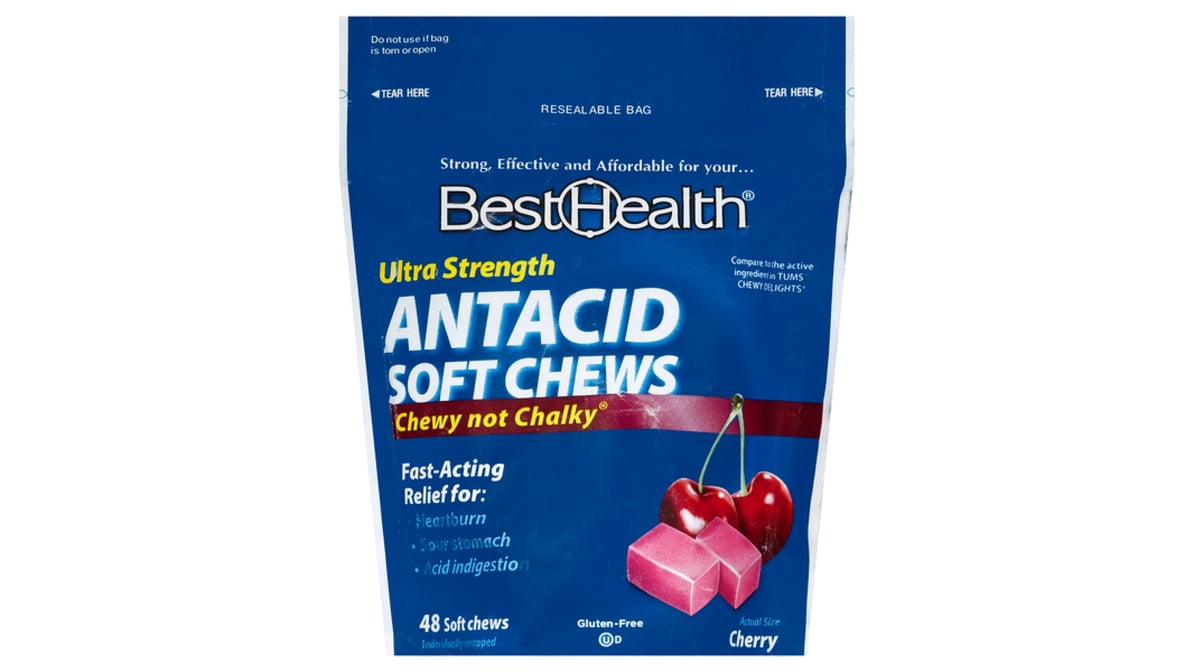 Best Health Ultra Strength Antacid Soft Chews Tablets Cherry Flavor (48 ct)  | Delivery Near Me - Doordash