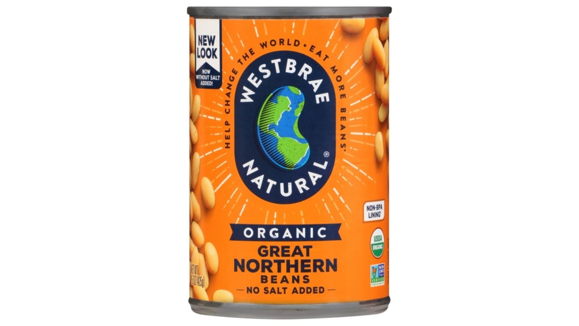 Westbrae Organic No Salt Added Great Northern Beans - 15oz.