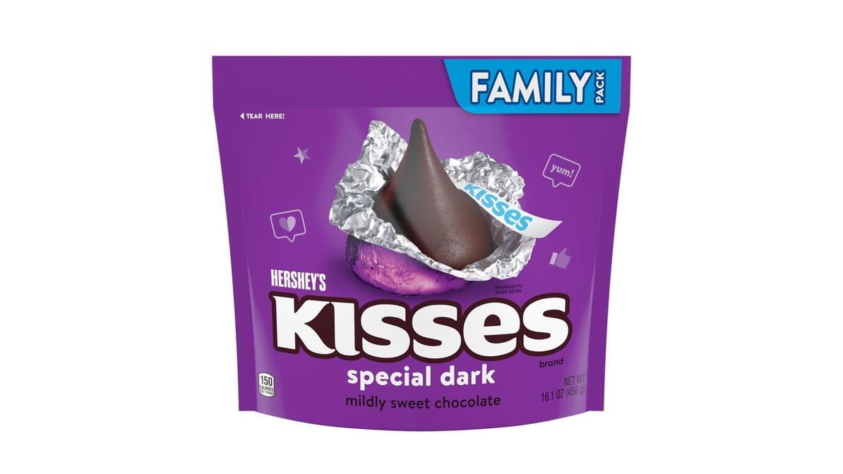 HERSHEY'S KISSES SPECIAL DARK Mildly Sweet Chocolate Candy, 16.1