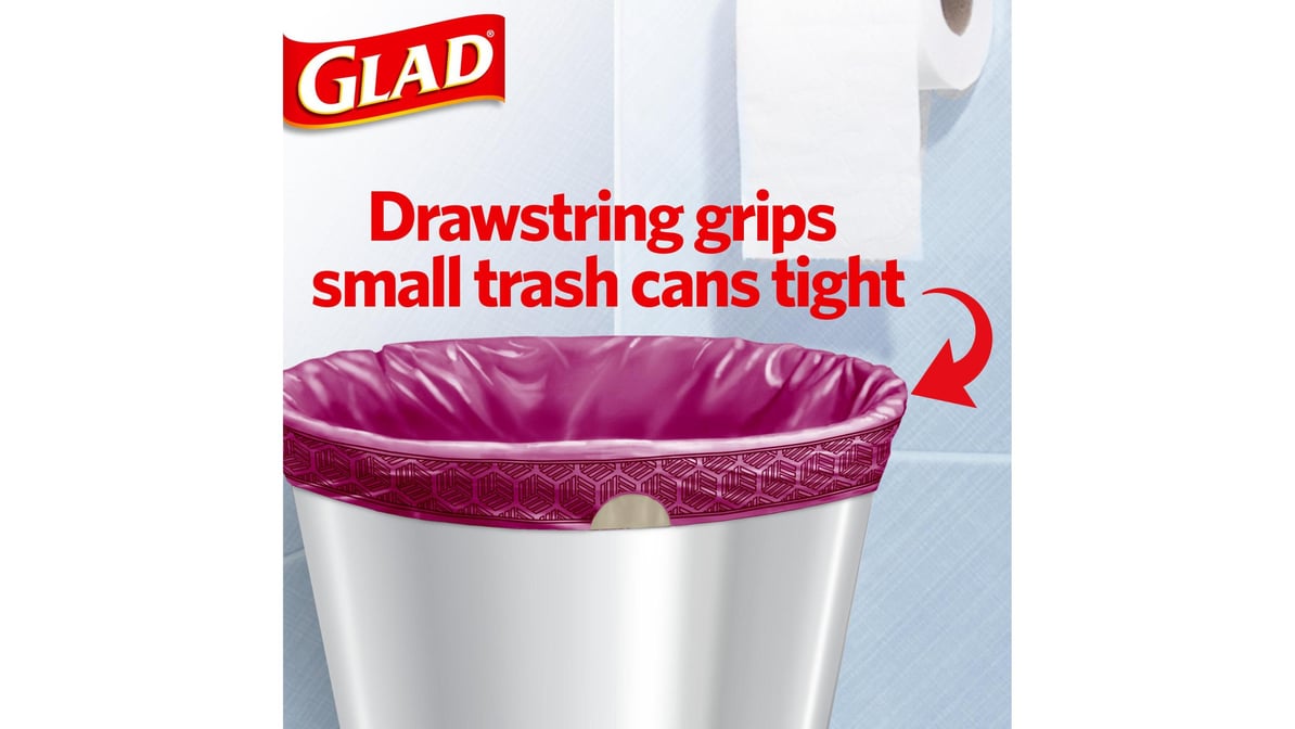 Glad 4 gal Drawstring Small Trash Bags Cherry Blossom (34 ct) Delivery -  DoorDash