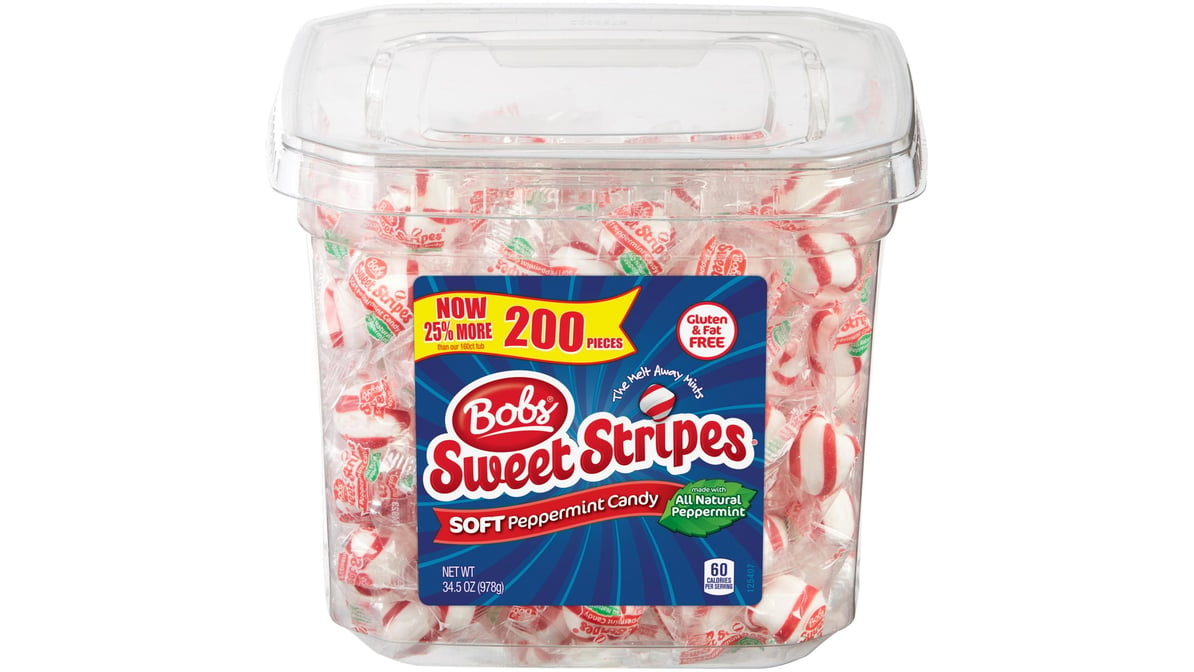 Bobs Sweet Stripes Soft Peppermint Candy (200 ct) | Delivery Near Me -  Doordash