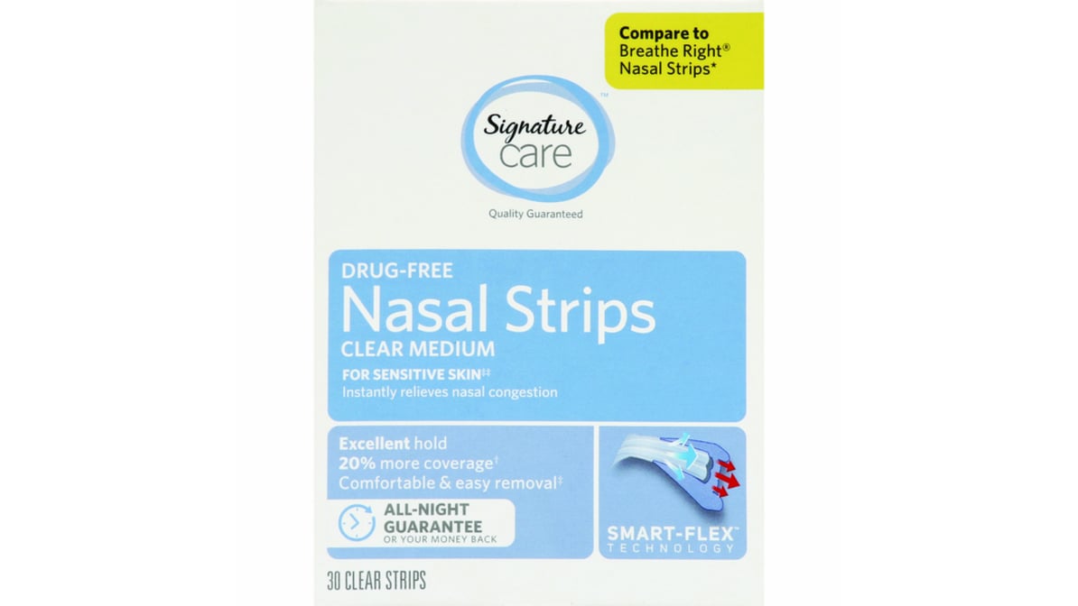 Equate Nasal Strips for Sensitive Skin, Clear, 30 Count