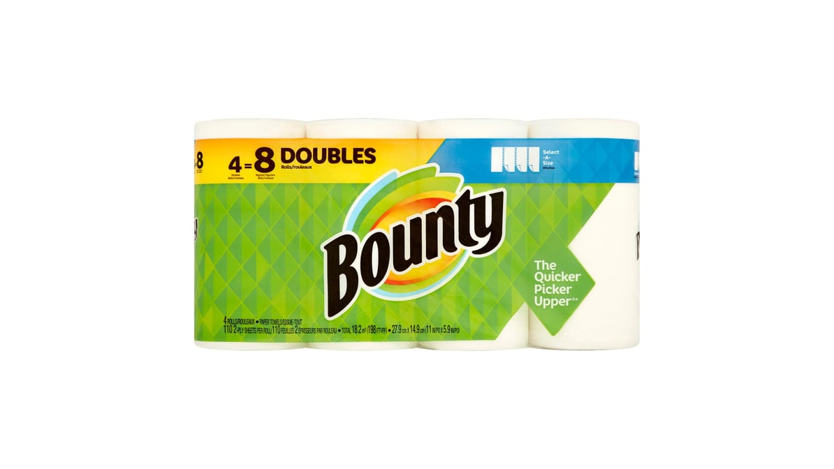 Bounty Select A Size White Paper Towels, 2 Double Rolls