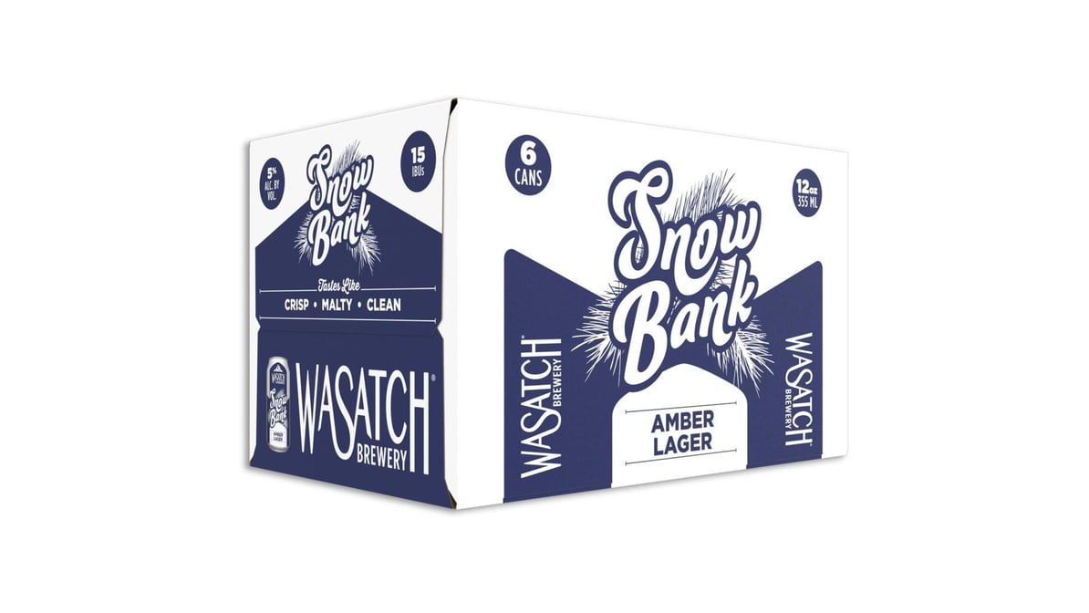 Wasatch Brewery Snow Bank Amber Lager Cans (12 fl oz x 6 ct) | Delivery  Near Me - Doordash