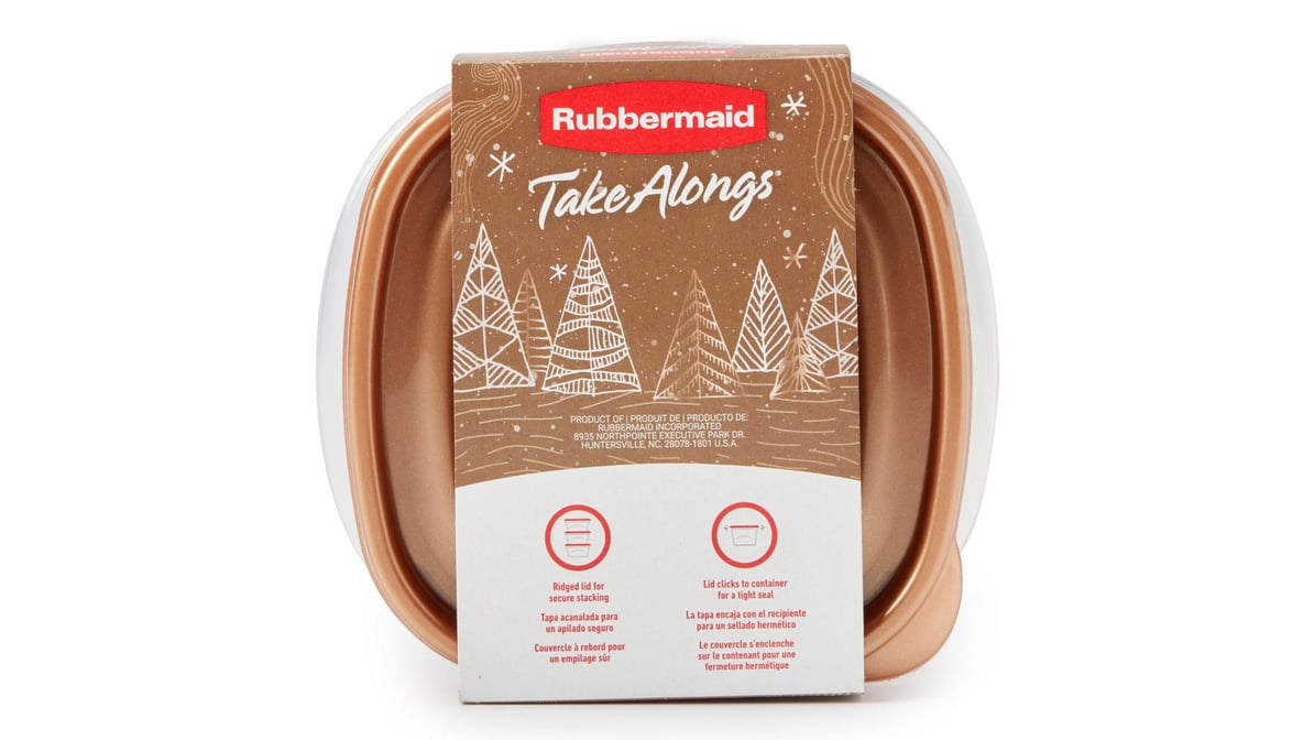 Rubbermaid TakeAlongs 1 Gallon Food Storage Containers, Set of 2, Toffee  Nut Gold