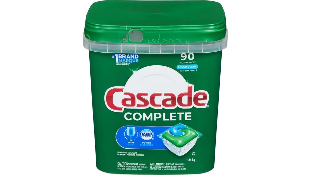 Cascade Fresh Scent Complete Dishwasher Detergent ActionPacs, 90 ct.