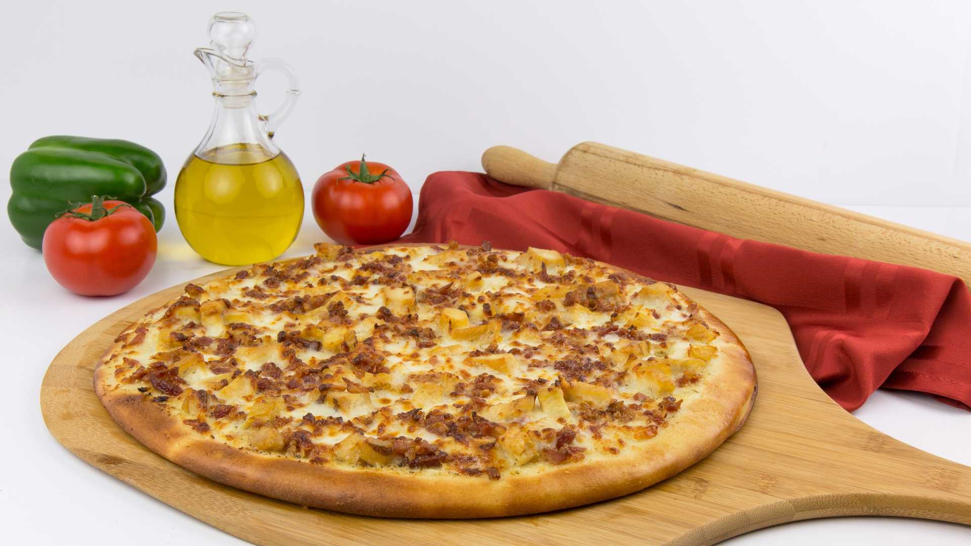 Order Chicken And Bacon Ranch (ranch instead of pizza sauce, Chicken,Bacon Bits) food online from Mama Deluca's Pizza store, Shelby Charter Twp on bringmethat.com