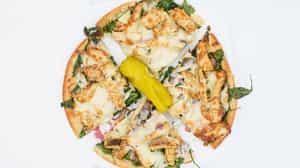 Order Greek Chicken Pizza food online from Army City Steak & Gyro store, Fayetteville on bringmethat.com