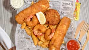 Order Combo Platter food online from Pellys Fish Market & Cafe store, Carlsbad on bringmethat.com