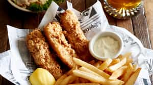 Order FISH AND CHIPS food online from Village Tavern store, Charlotte on bringmethat.com
