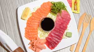 Order Sashimi Plate Appetizer food online from Pellys Fish Market & Cafe store, Carlsbad on bringmethat.com