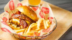 Order Derby Bourbon Burger food online from Aubree's Pizzeria & Grill store, Ypsilanti on bringmethat.com
