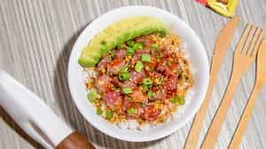 Order Poke Rice and Salad Bowl food online from Pellys Fish Market & Cafe store, Carlsbad on bringmethat.com