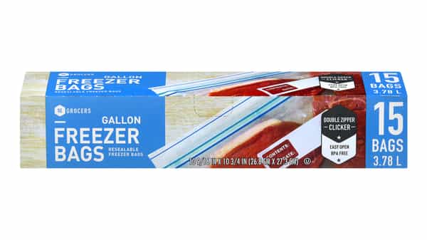 Giant Reclosable with Double Zipper Gallon Freezer Bags - 15 ct