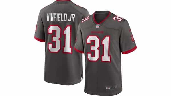 Men's Nike Antoine Winfield Jr. Pewter Tampa Bay Buccaneers Game Jersey Size: Medium