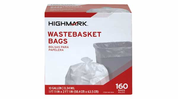 Highmark Wastebasket Trash Bags 10 Gallon Clear Box Of 160 Bags