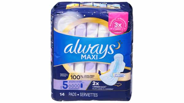 Always Maxi Extra Heavy Overnight Pads With Wings - Size 5, 14 Ct