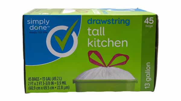 Simply Done Tall Kitchen Bags, Drawstring, 13 Gallon - 45 bags