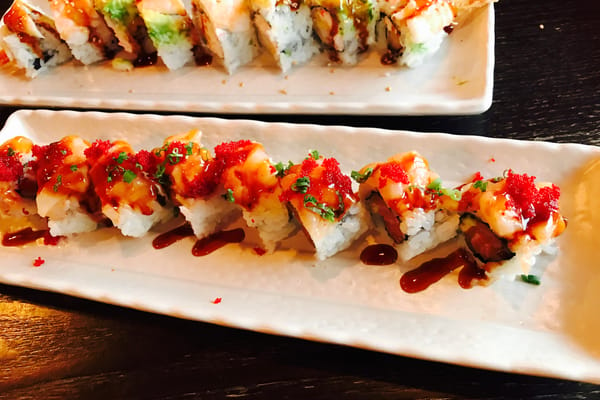 Hot Tempura Roll With Salmon And Cheese Traditional Delicious