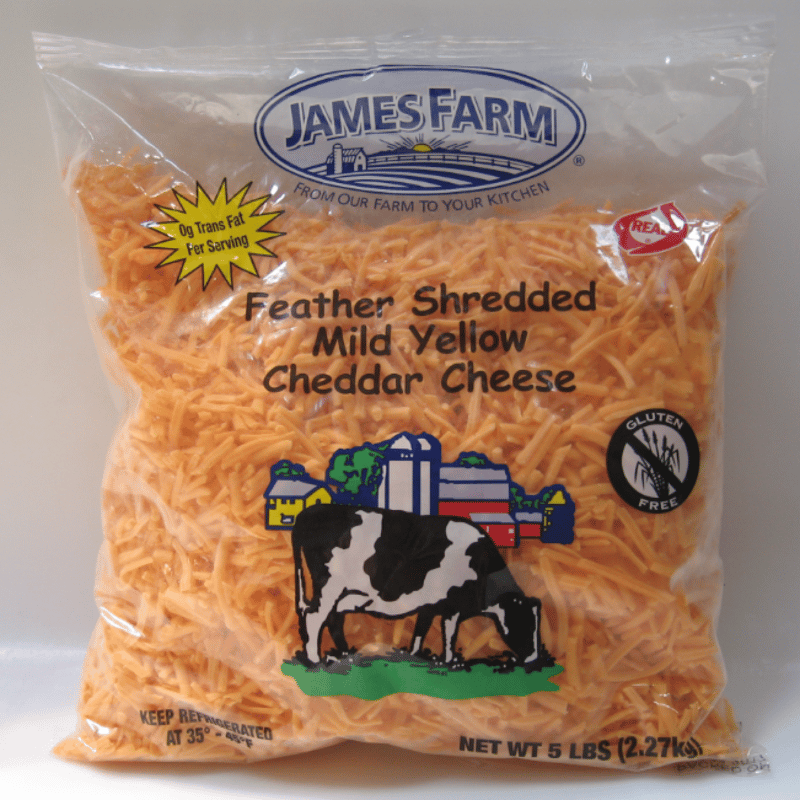 Land O Lakes Feather Shredded Mild Cheddar and Monterey Jack Cheese Blend,  5 Pound -- 4 per case.