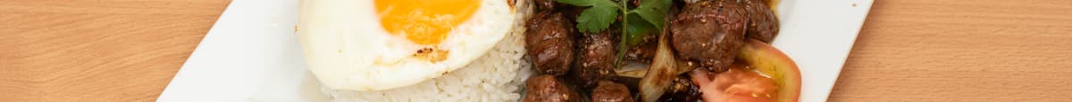 19. Diced Beef on Steamed Rice or Tomato Rice