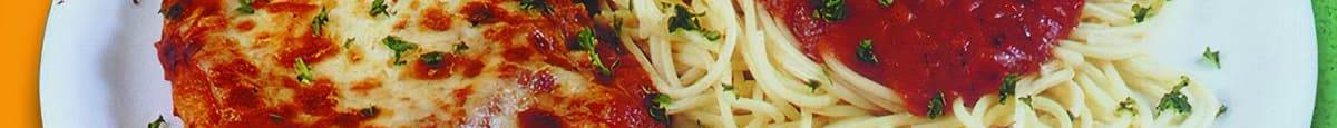 Pâtes poulet parmigiano et spaghetti / Chicken Parmigiana and Spaghetti
