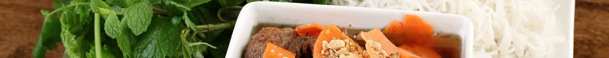 Bún Chả Thịt Nướng / Grilled Pork and Meatballs
