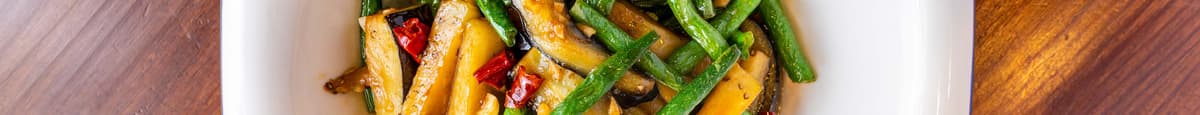 Eggplant Fried with Long Beans