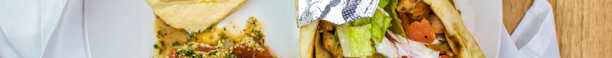 Chicken Tawook Pita (7") with Hummus, Tabouli, & Pita Chips