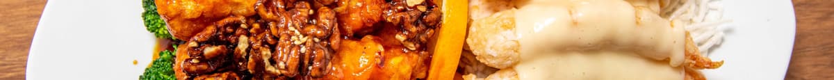 Crispy Shrimp & Chicken with Honey Walnut Dinner