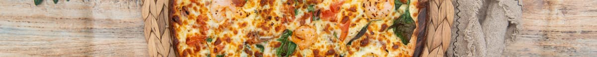 Monk's Garlic Chilli Prawn Pizza