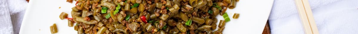 Stir Fried Pickled Cowpea With Grind Pork 肉末酸豇豆 & Choice of Noodle or Rice or Dim Sum 主食