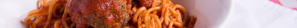 (6) Spaghetti with Home-Made Meatballs and Marinara Sauce