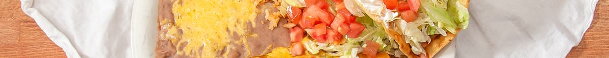 7. Chicken Taco, Chicken Enchilada, Beans & Rice
