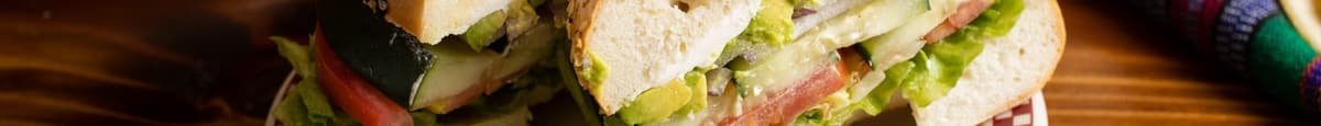 Breakfast bagel with avocado