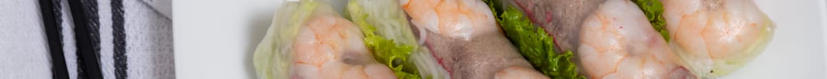 4. Shrimp And BBQ Pork Salad Rolls With Peanut Sauce