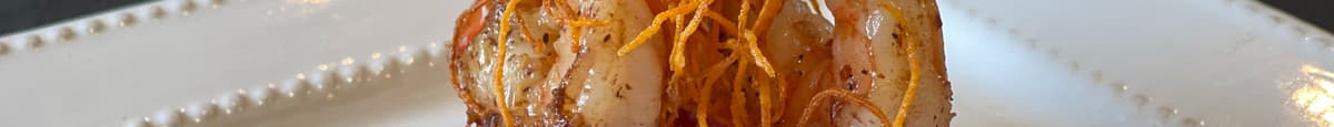 Garlic Butter Shrimp On Crispy