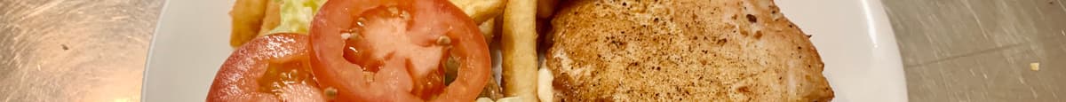 3. Cajun Chicken Burger with Fries