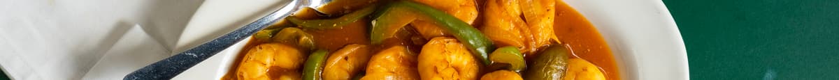 Camarones enchilados / Shrimps in creole sauce