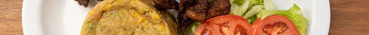 Fried Meat with Mofongo