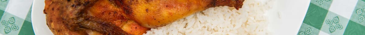Half Chicken Baked(medio pollo con arroz y habichuela)