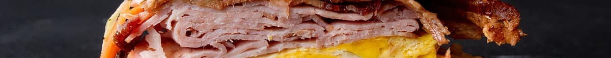 Bacon, Ham, Egg & Greens Sandwich
