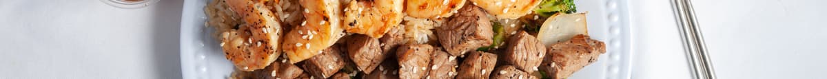 Hibachi Steak, Shrimp & Chicken
