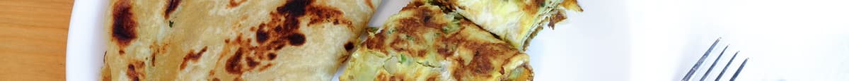 Plain paratha with omelette 