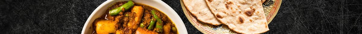 Tandoori Roti (Vegan) & Soulful Veggie Curry (Vegan)