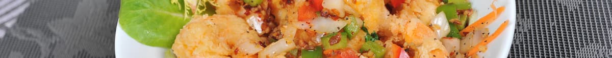 39. Deep Fried Spicy Garlic Tiger Prawns