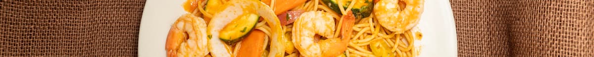 Shrimp & Scallops Scampi Over Pasta