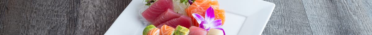 6 Piece Sashimi (Chef Choice) & 1 Roll